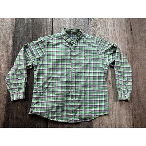 Ralph Lauren Green Plaid Cotton Long Sleeve Shirt XXL Mens Preppy Polo